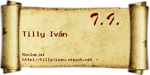 Tilly Iván névjegykártya